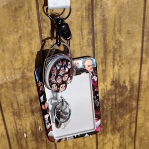 Multicolor Lanyard Badge Holder with Retractable Reel and Key Ring